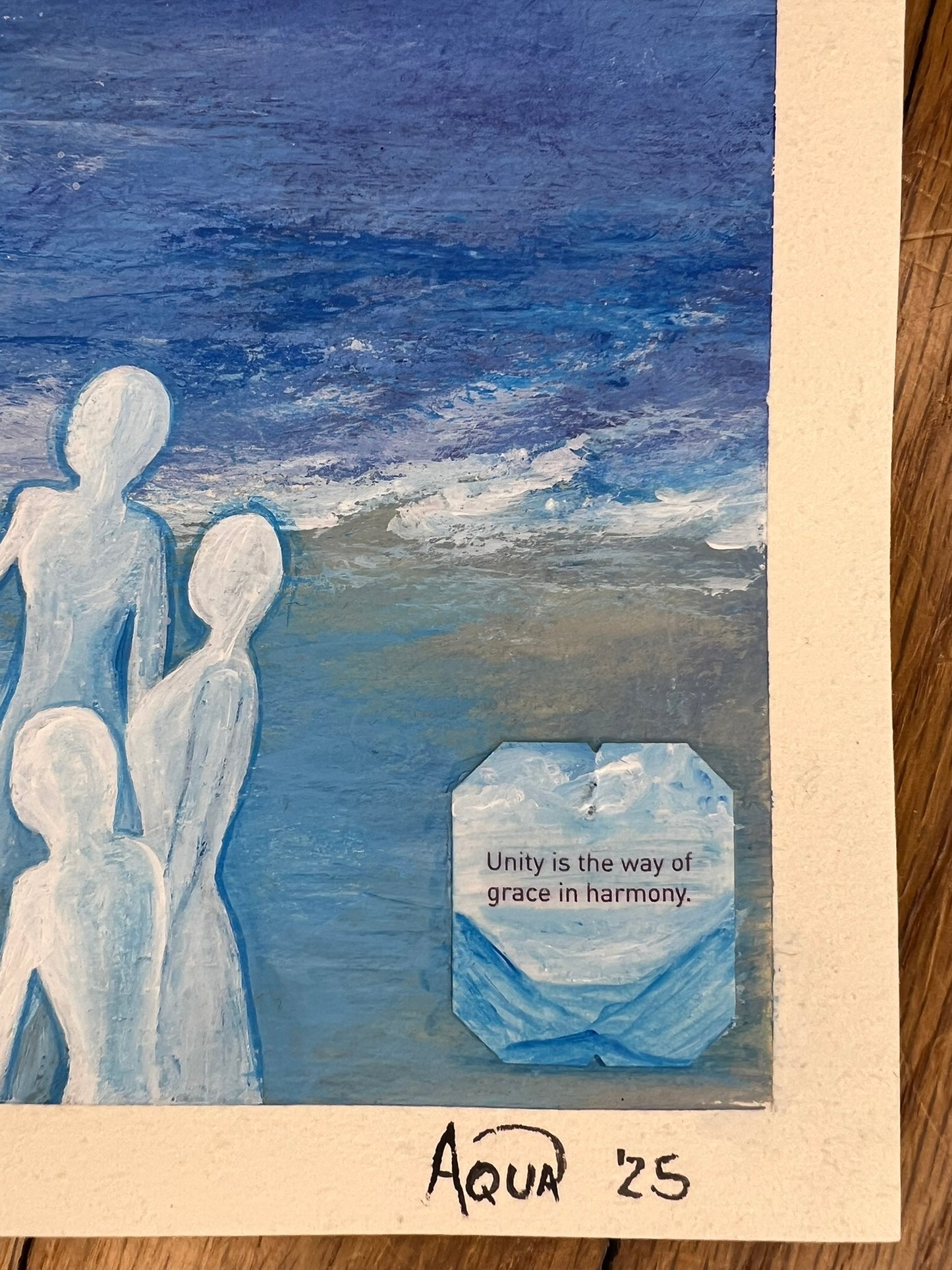 Energy original painting of soul based art with glowing beings