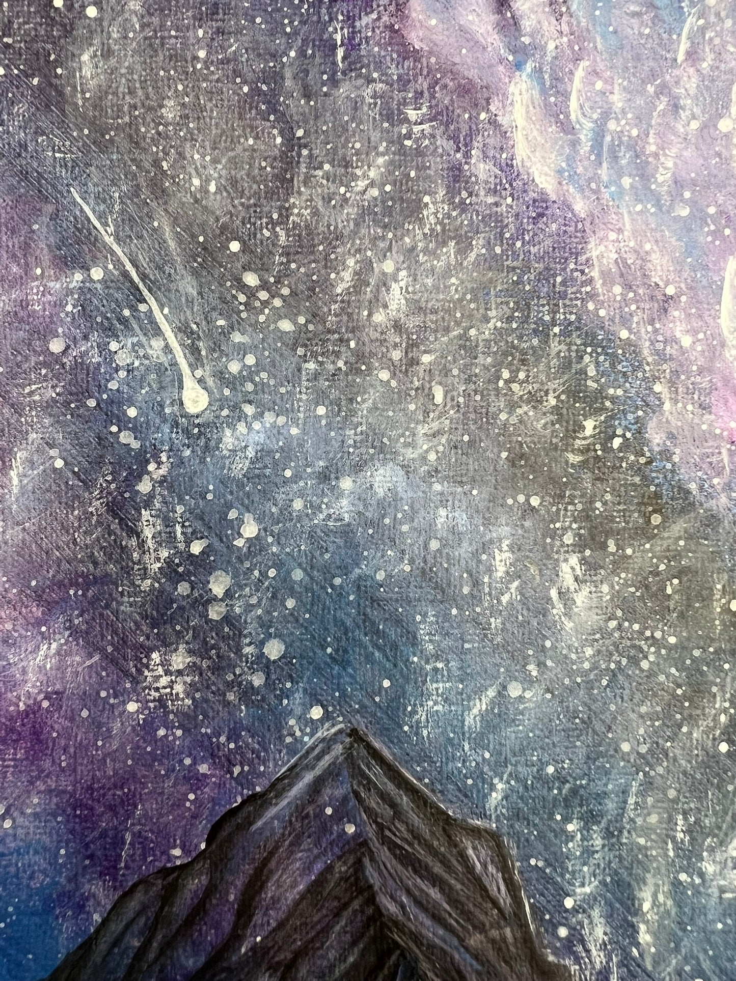 Night sky painting symbolizing spiritual awakening and the start of a soul journey