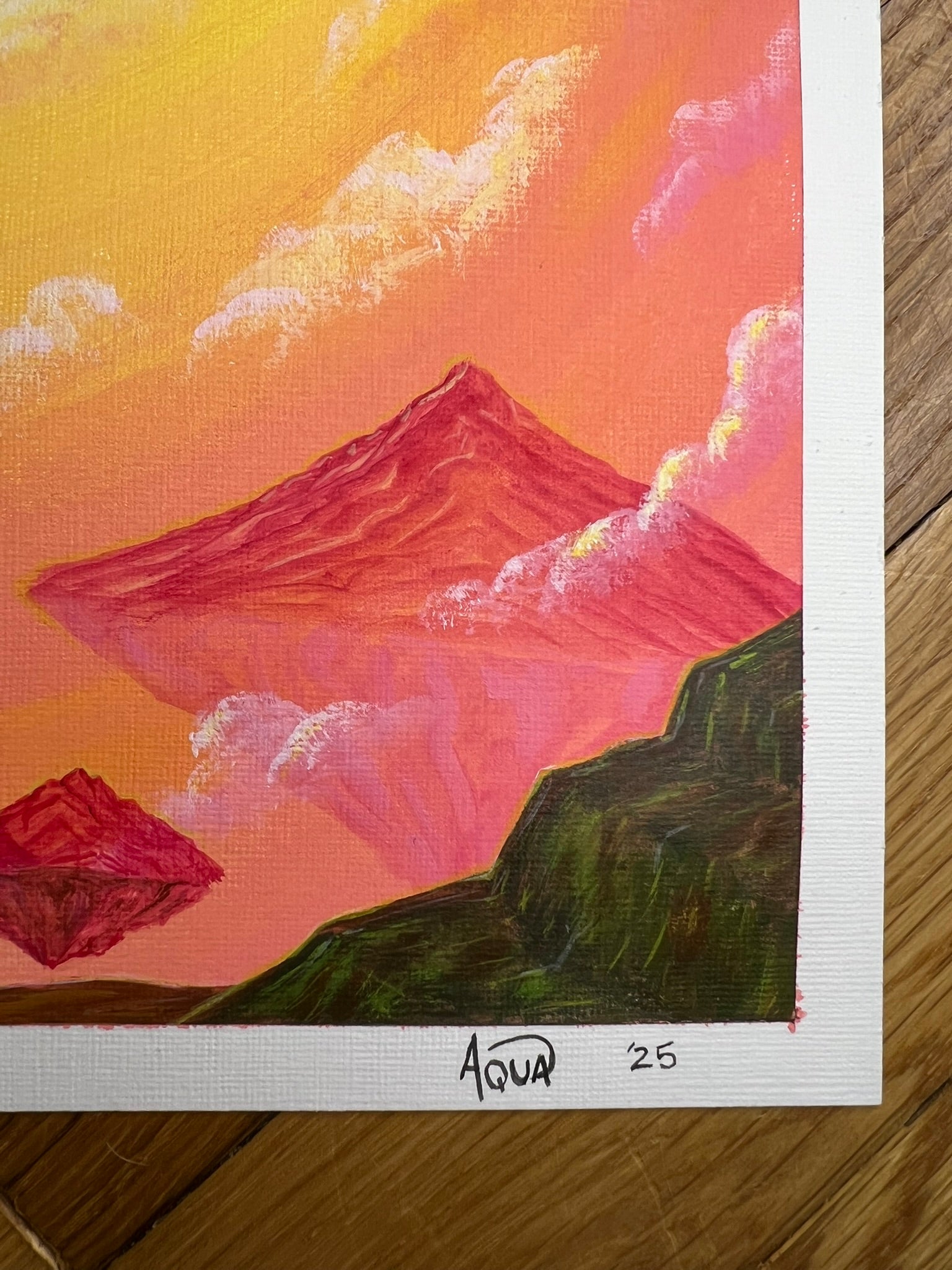 Hand painted sunny art piece from Teaspiration Series by Aqua Elizabeth