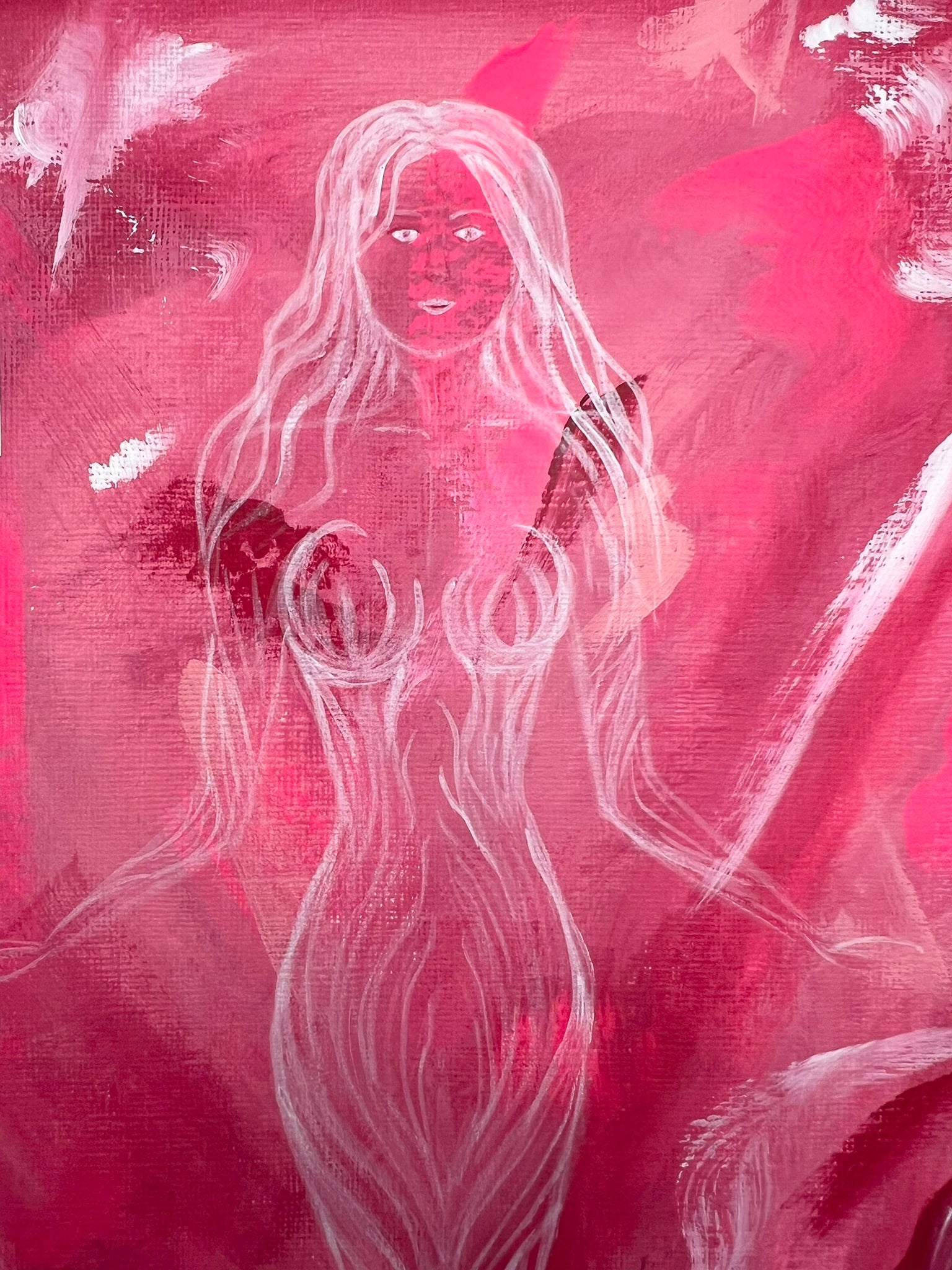 Breathtaking energy painting featuring the divine feminine as compassion and spiritual reverence.