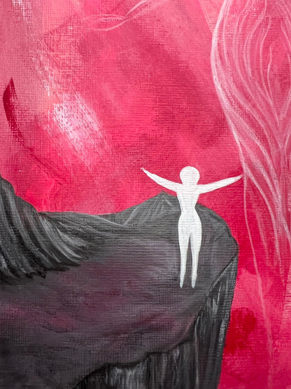 Arms outstretched, the light embodied soul reaches for the love and compassion of the divine feminine.